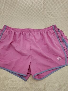 Simply Southern Pink Athletic Shorts with Gray Trim